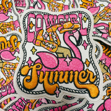 3" Cowgirl Summer - Embroidered Hat Patch