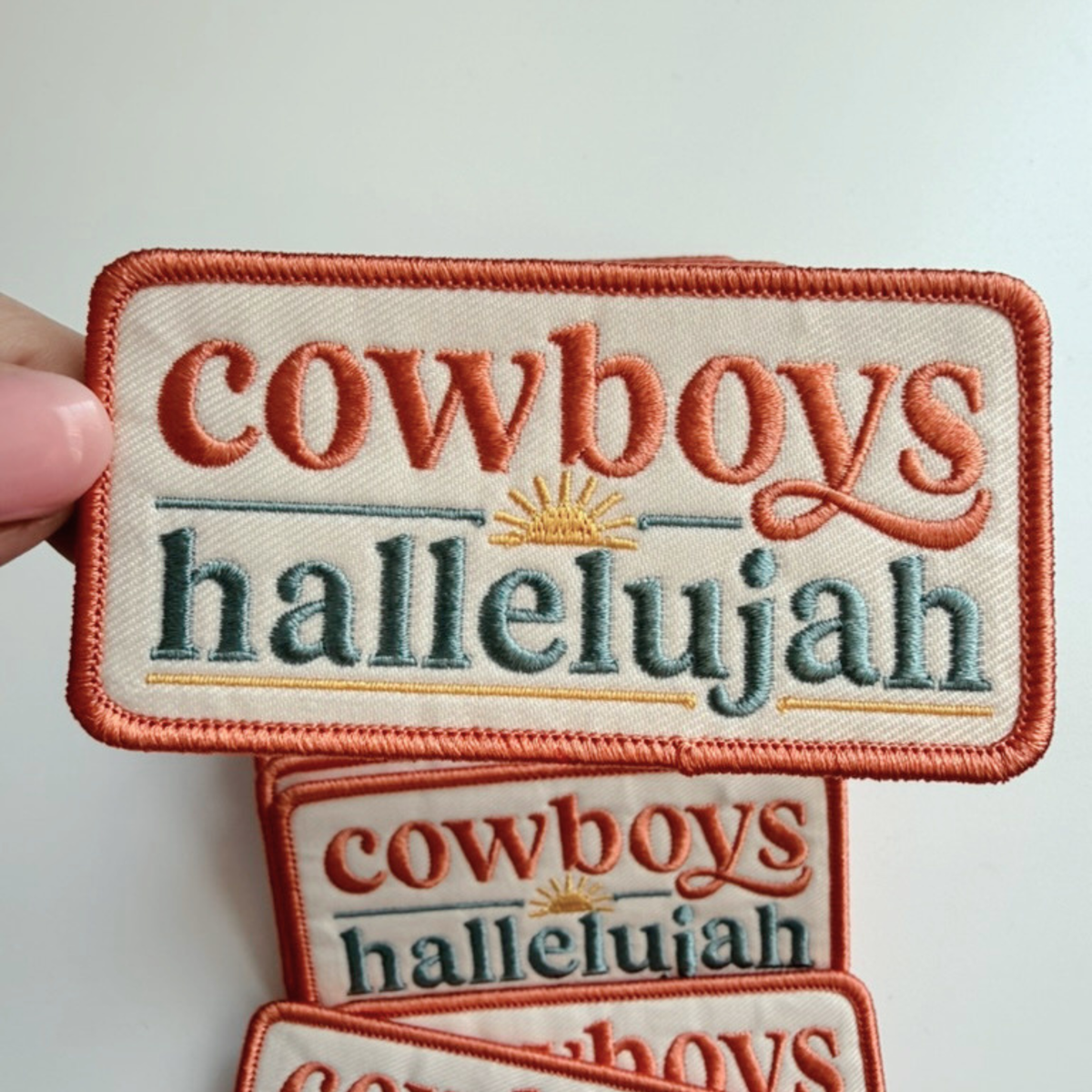 3.5" Cowboys hallelujah - Embroidered Hat Patch