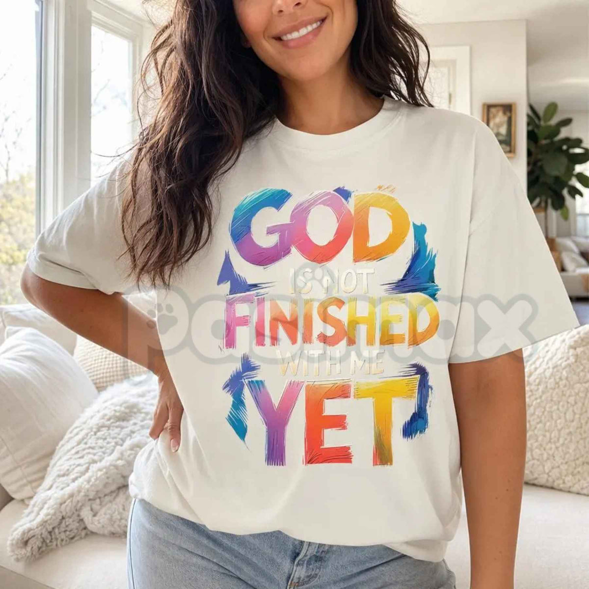 God Is Not Finished With Me Yet Faith Shirt – Christian Graphic Tee Women Plus Size, Inspirational Religious T-Shirt