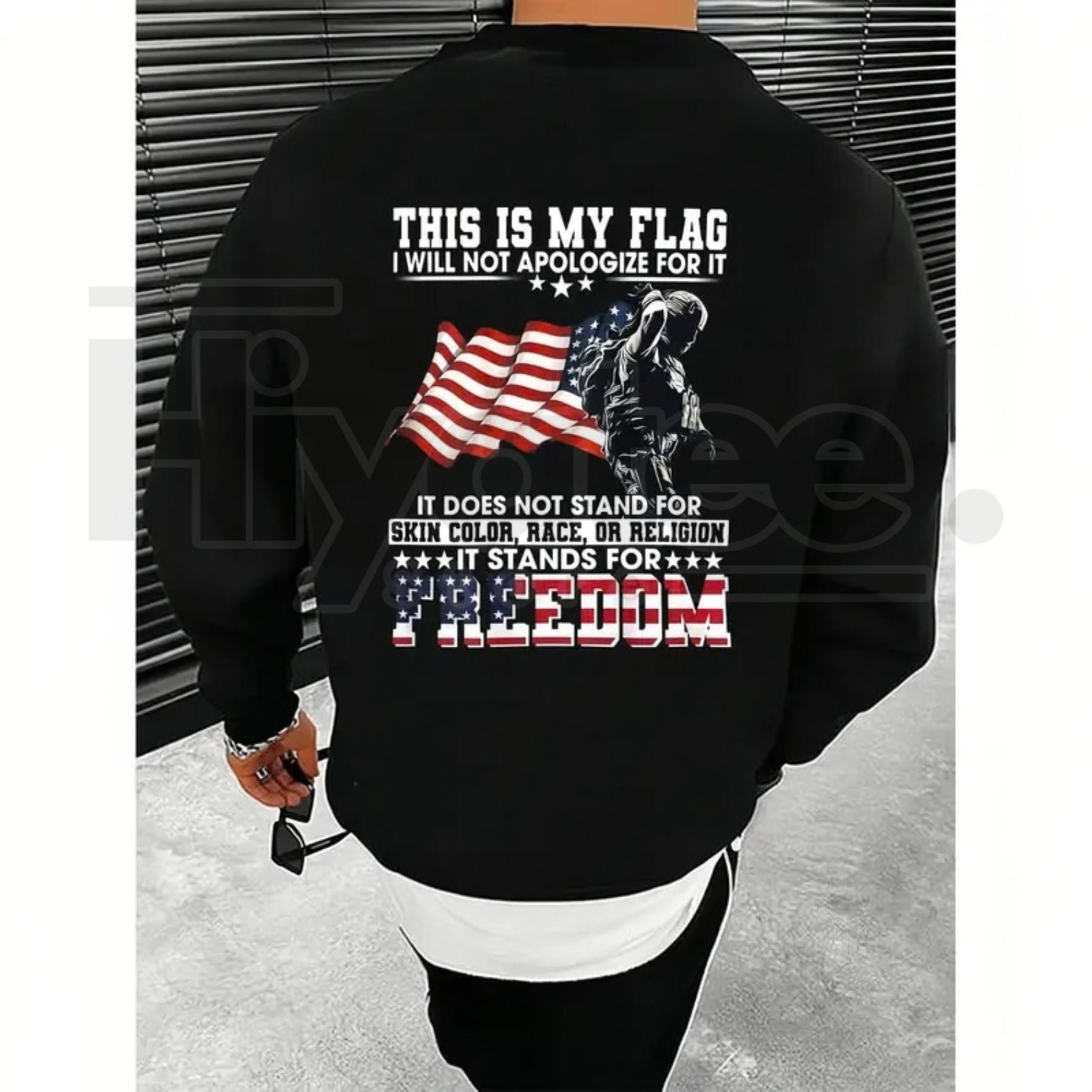 Stand for Freedom Vintage Patriotic American Flag Soldier Tee