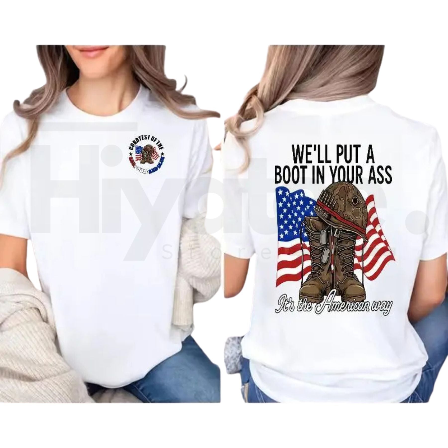 Put a Boot in Your Ass Patriotic Red White and Blue Tee