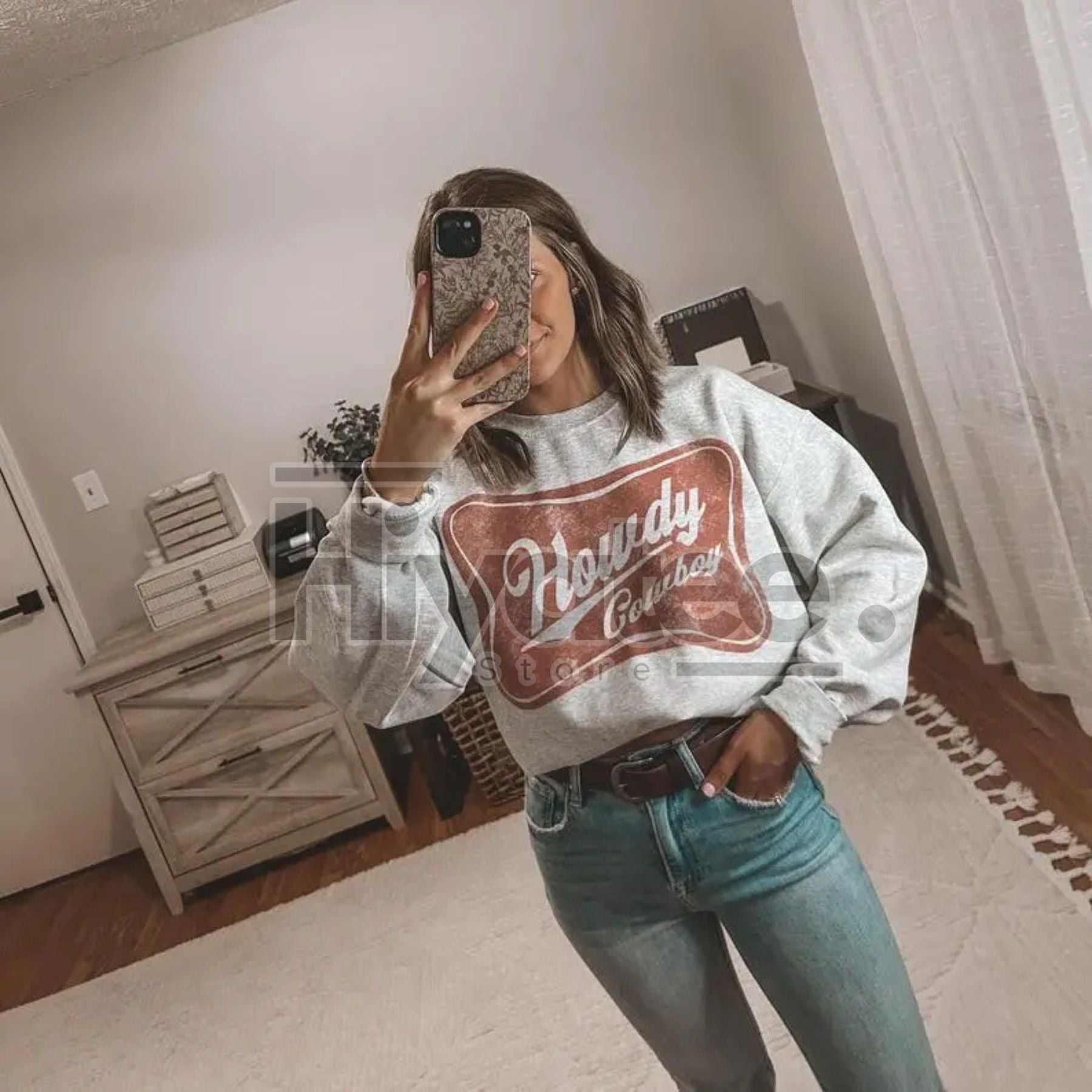 Howdy Cowboy Crewneck Sweatshirt – Western Yee Haw Sweater