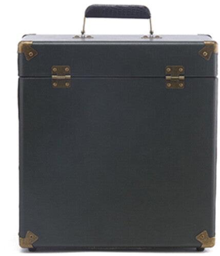 Gpo Swb18Gb 12 in Vinyl Record Case Green/Black - GPO Retro SWB18GB 12 " Vinyl Record Case 35 Count Capacity Removable Lid - Rustic Green