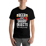 Axe Throwing Dad Funny Beer Hatchet Lumberjack Hobby Tee