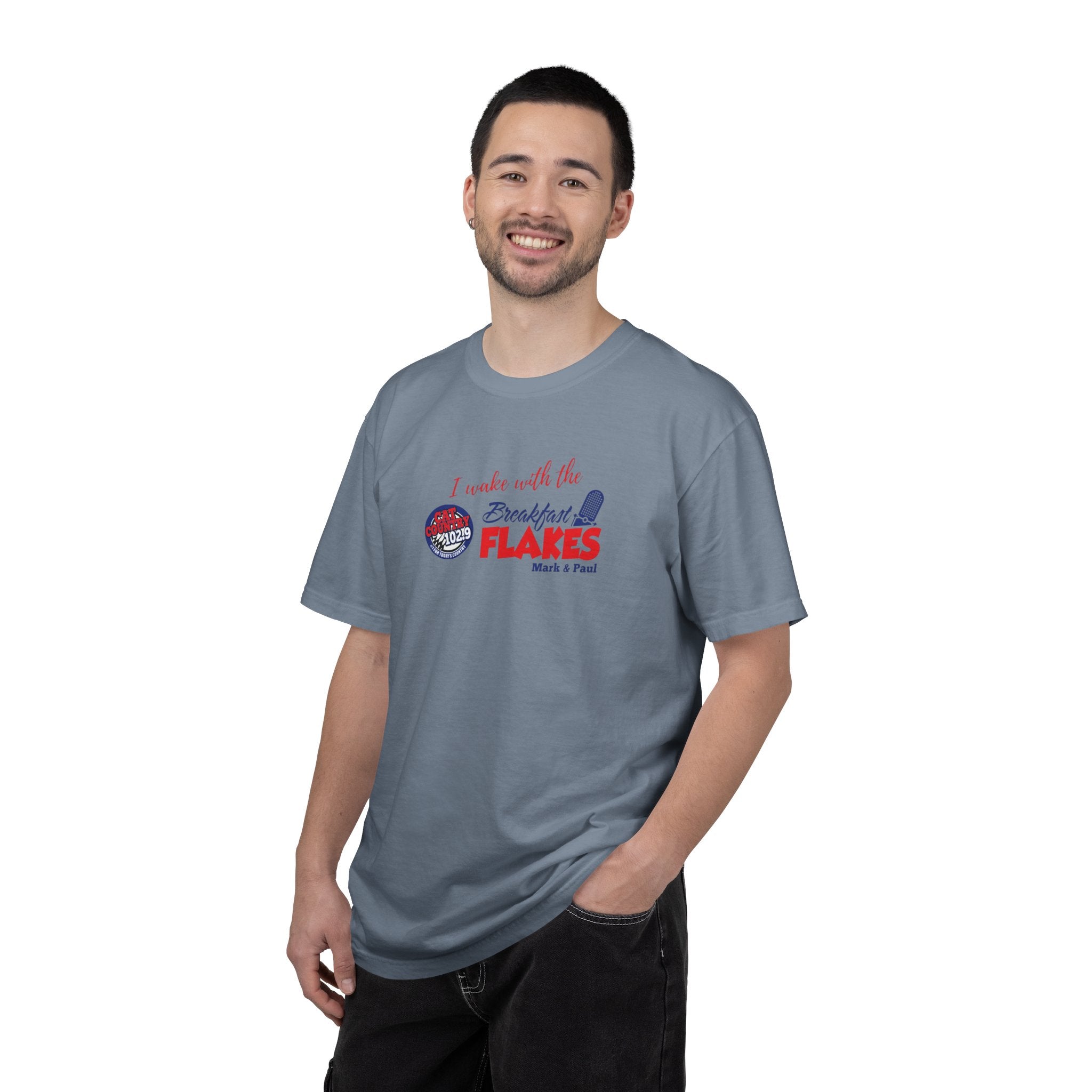Breakfast Flakes Cat Country 102.9 KCTR Unisex Garment-Dyed T-shirt