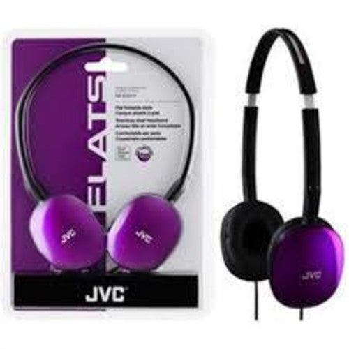 Jvc Has160V Flats Folding Headphones on Ear Violet - JVC HAS160V Flats Lightweight Folding Headphones On Ear (Violet)