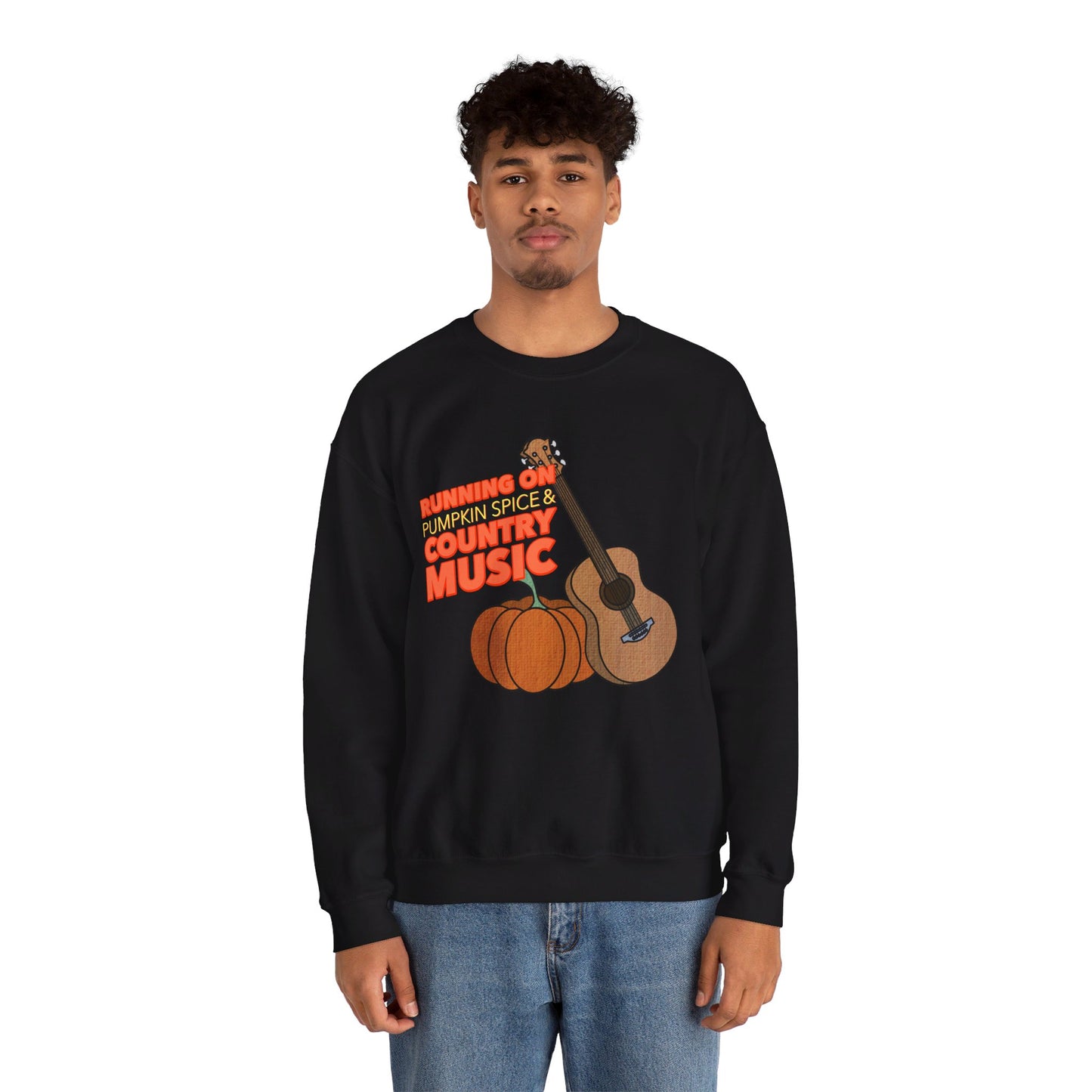 Running on Pumpkin Spice Country Music  Crewneck Sweatshirt