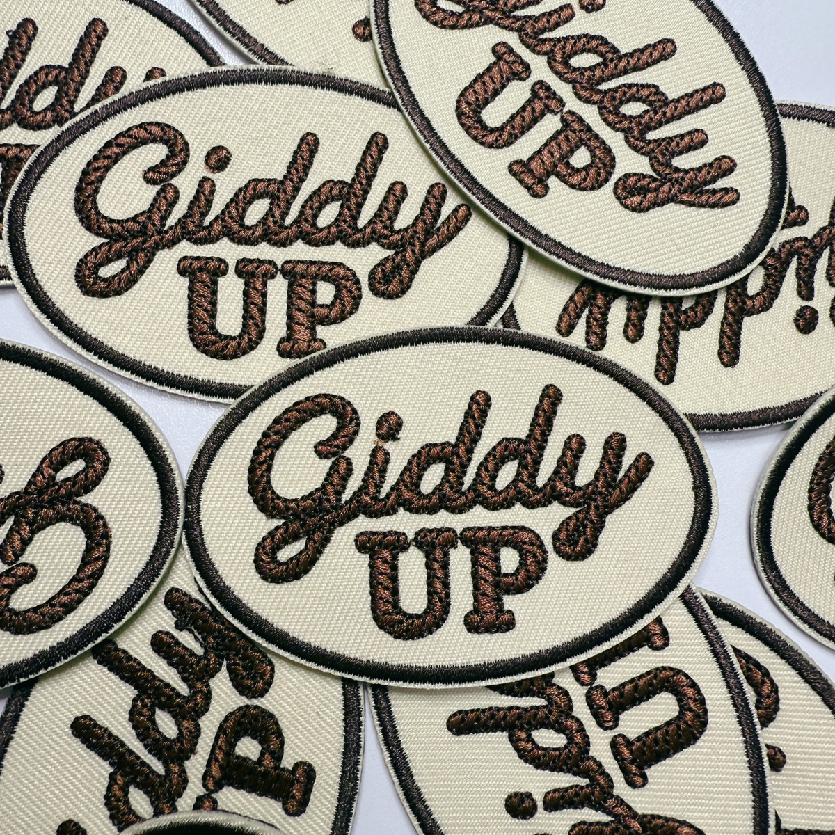 3" Giddy UP - Embroidered Hat Patch