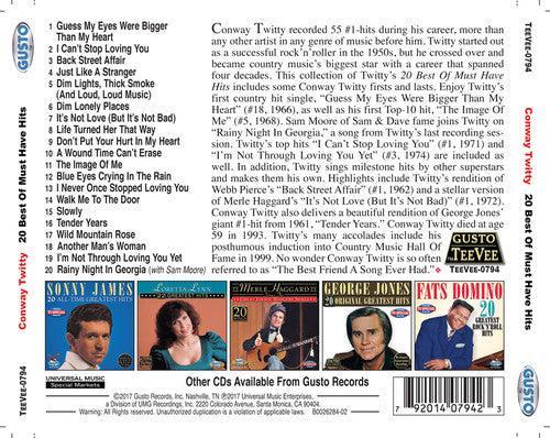 Conway Twitty - 20 Best of Must Have Hits