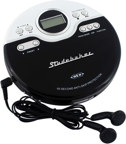 Studebaker Sb3703Bw Joggable Personal CD Fm Wh/Blk - Studebaker SB3703BW Joggable Personal CD Player - FM - Bass Boost (White/Black))