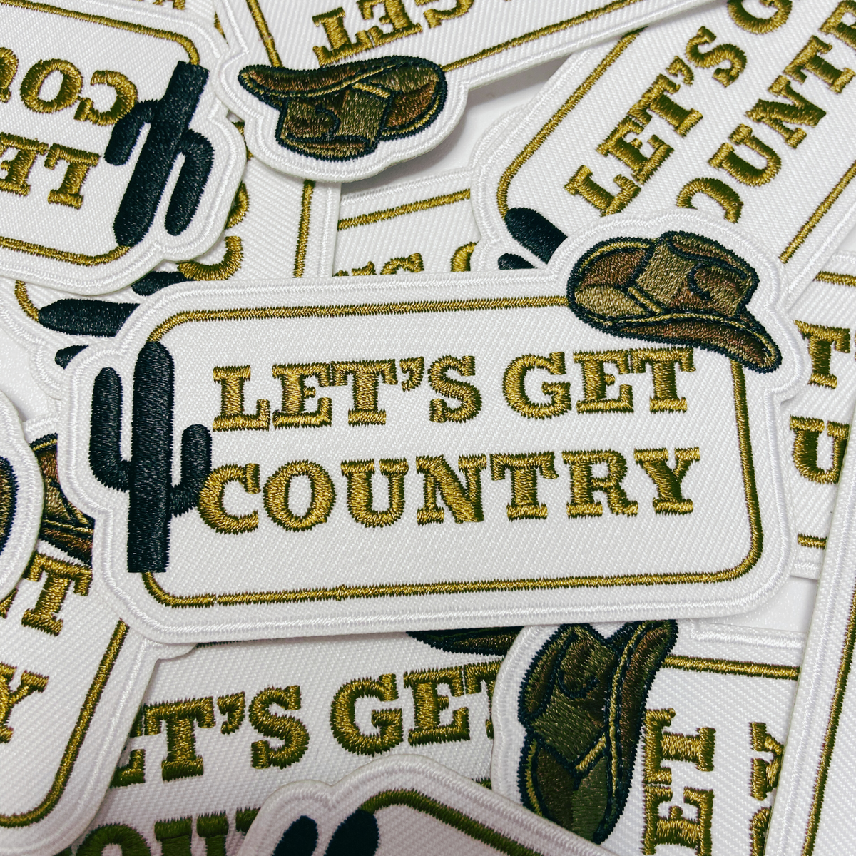 3.5" Let's Get COUNTRY - Embroidered Hat Patch