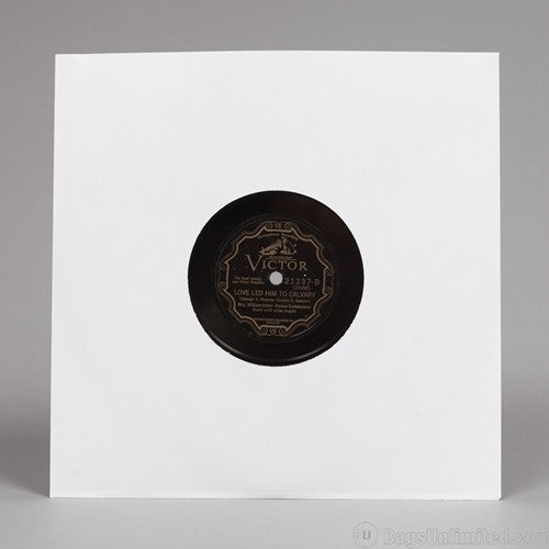 Bu S10W 78 Rpm Paper Record Sleeves 50 Cnt White - Bags Unlimited S10W - 10 Inch 78 RPM Paper Record Sleeves - 50 Count (White)