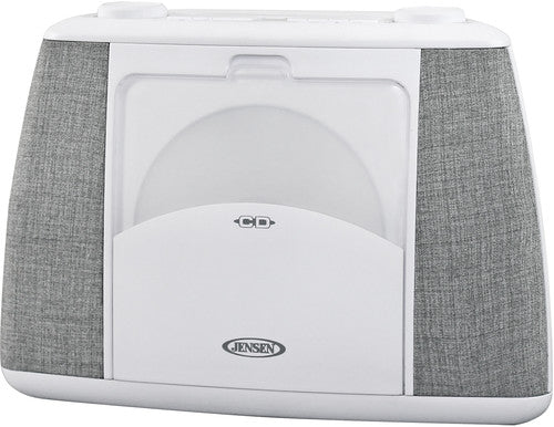 Jensen CD565 Prtbl Bt CD Music Sys Speakers White - Jensen CD-565 Portable Bluetooth CD Music System FM- CD Player - Speaker (White)