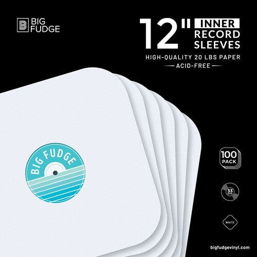 Big Fudge Bfis12X100Us 12in Rnd Crn Is 100 Pk Wht - Big Fudge BFIS12x100US 12-inch Vinyl LP Record Round Corner Inner 100 Pack White