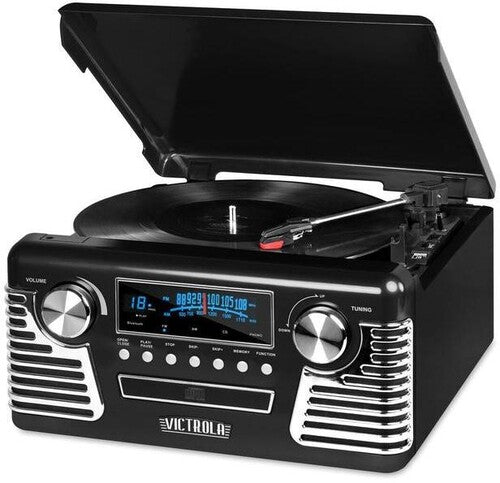 Victrola V50200Blk Retro Bt 7/1 Music Ctr Cass Blk - Victrola V50-200-BLK Retro Bluetooth 7 in 1 Music Center (33/45/78) CD/Cass (Black)