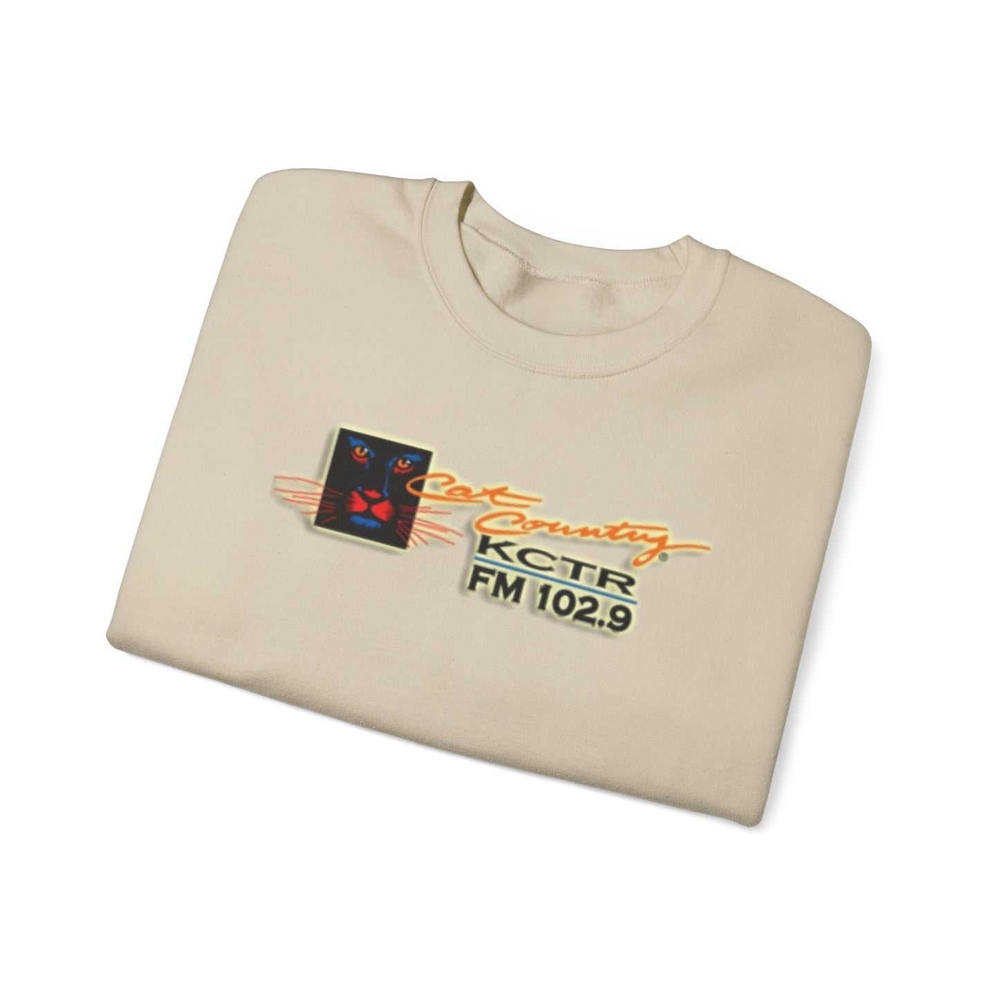 Retro Cat Country 102.9 KCTR Unisex Heavy Blend™ Crewneck Sweatshirt