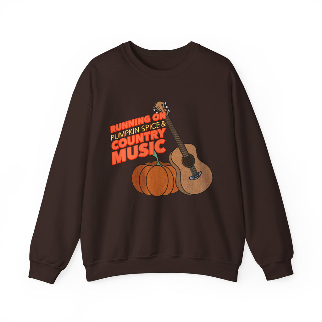 Running on Pumpkin Spice Country Music  Crewneck Sweatshirt