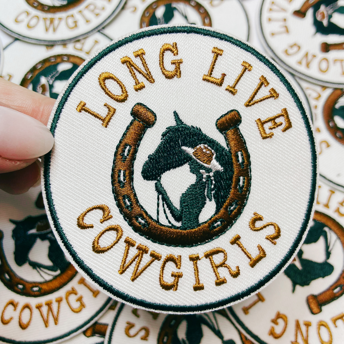 3" Long Live Cowgirls - Embroidered Hat Patch