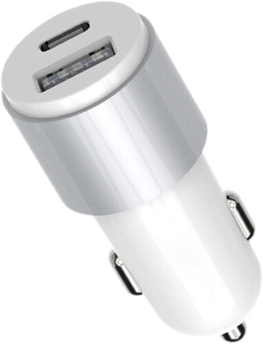 Car Charger Usb C/a Pd 23W Wht - GEMS -USB-C 23W Car Charger: White