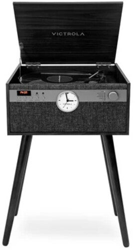 Victrola Vta835Sbblk Century Signature+ Bt 6/1 Blk - Victrola VTA-835SB-BLK Century Signature+ Bluetooth 6-in-1 Music Center With Clock & Legs Black