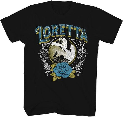 Loretta Lynn - Photo Rose T-Shirt - Black - Adult Shirt