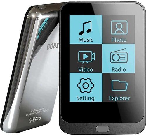 Coby Mp8234G 4Gb 2in Tchscrn Mp3 Player Fm Slvr - Coby MP8234G 4GB 2 Inch Touchscreen Video MP3 Player With FM Radio - Recharable (Silver)