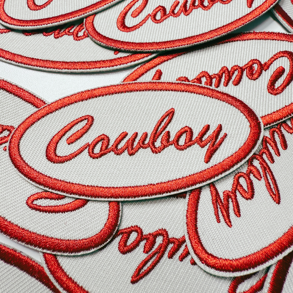 3" Cowboy in Red - Embroidered Hat Patch