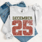 Retro December 25th Christmas Sweatshirt – Vintage Holiday Clothing Crewneck for Women