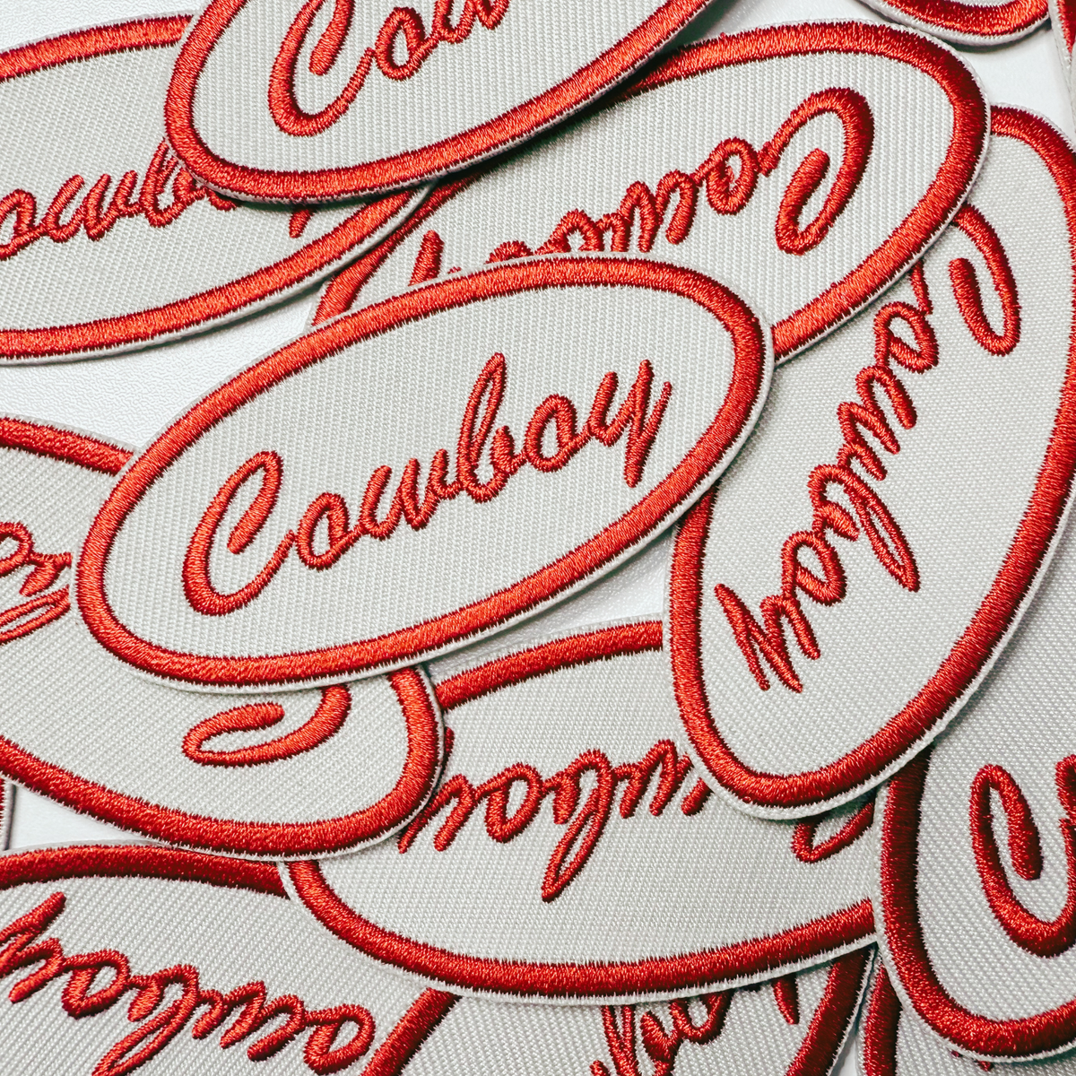 3" Cowboy in Red - Embroidered Hat Patch