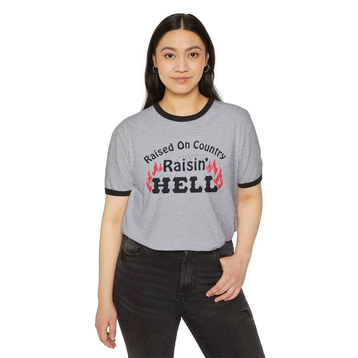 Raised on Country, Raisin’ Hell Ringer T-Shirt