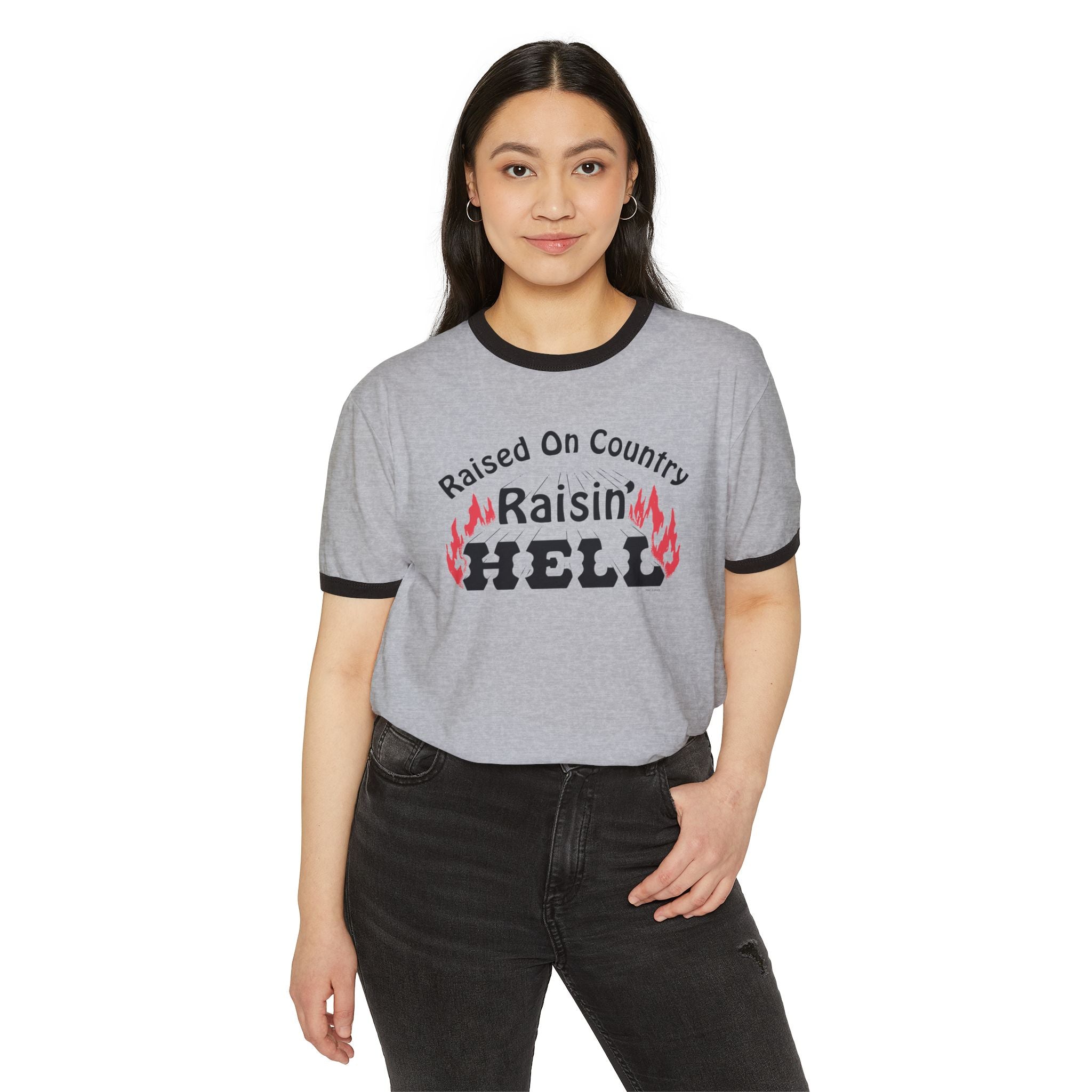 Raised on Country, Raisin’ Hell Ringer T-Shirt