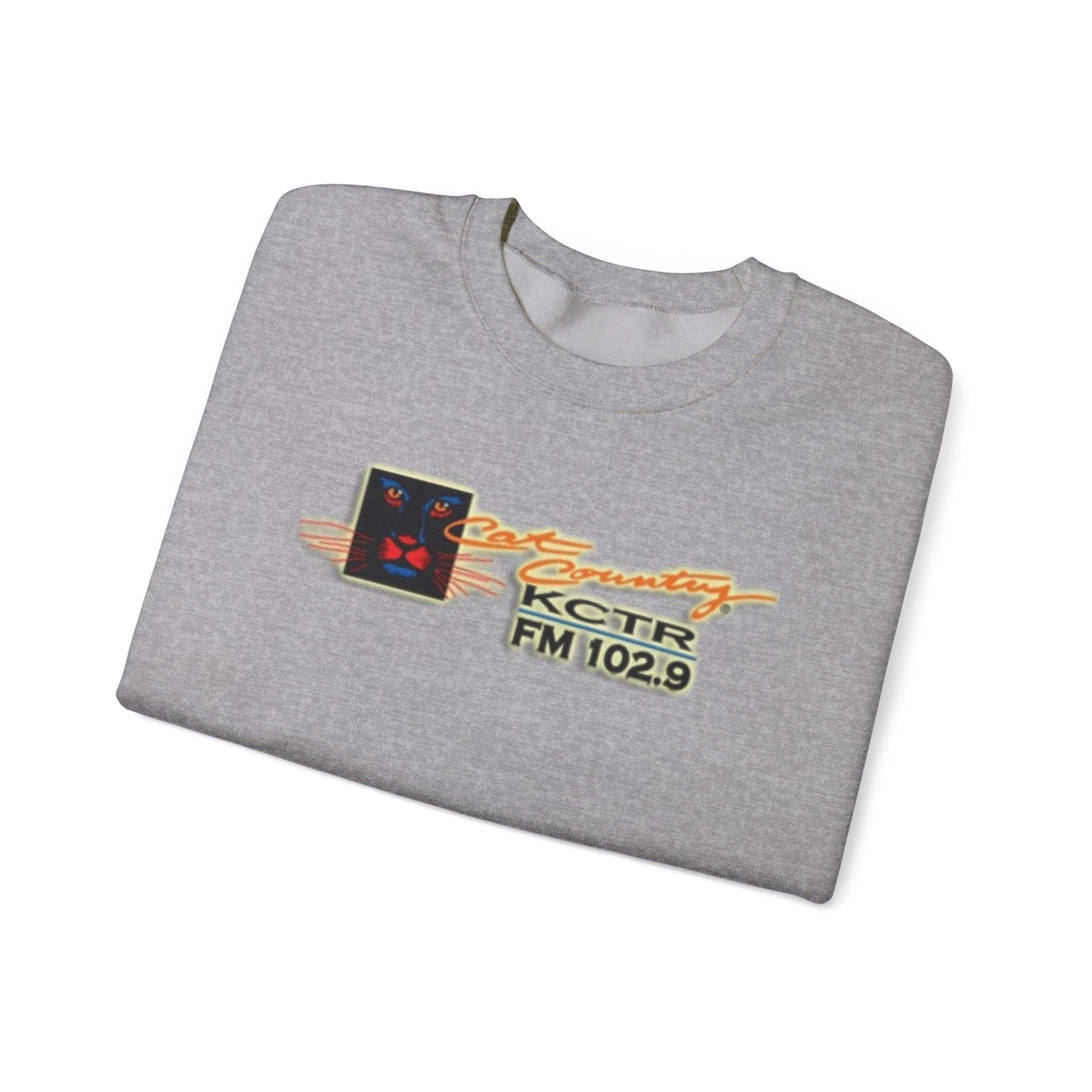 Retro Cat Country 102.9 KCTR Unisex Heavy Blend™ Crewneck Sweatshirt