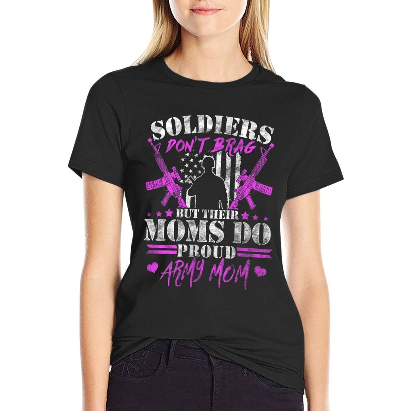 Soldiers Don't Brag Moms Do Proud Army Mom Moisture-Wicking Tee