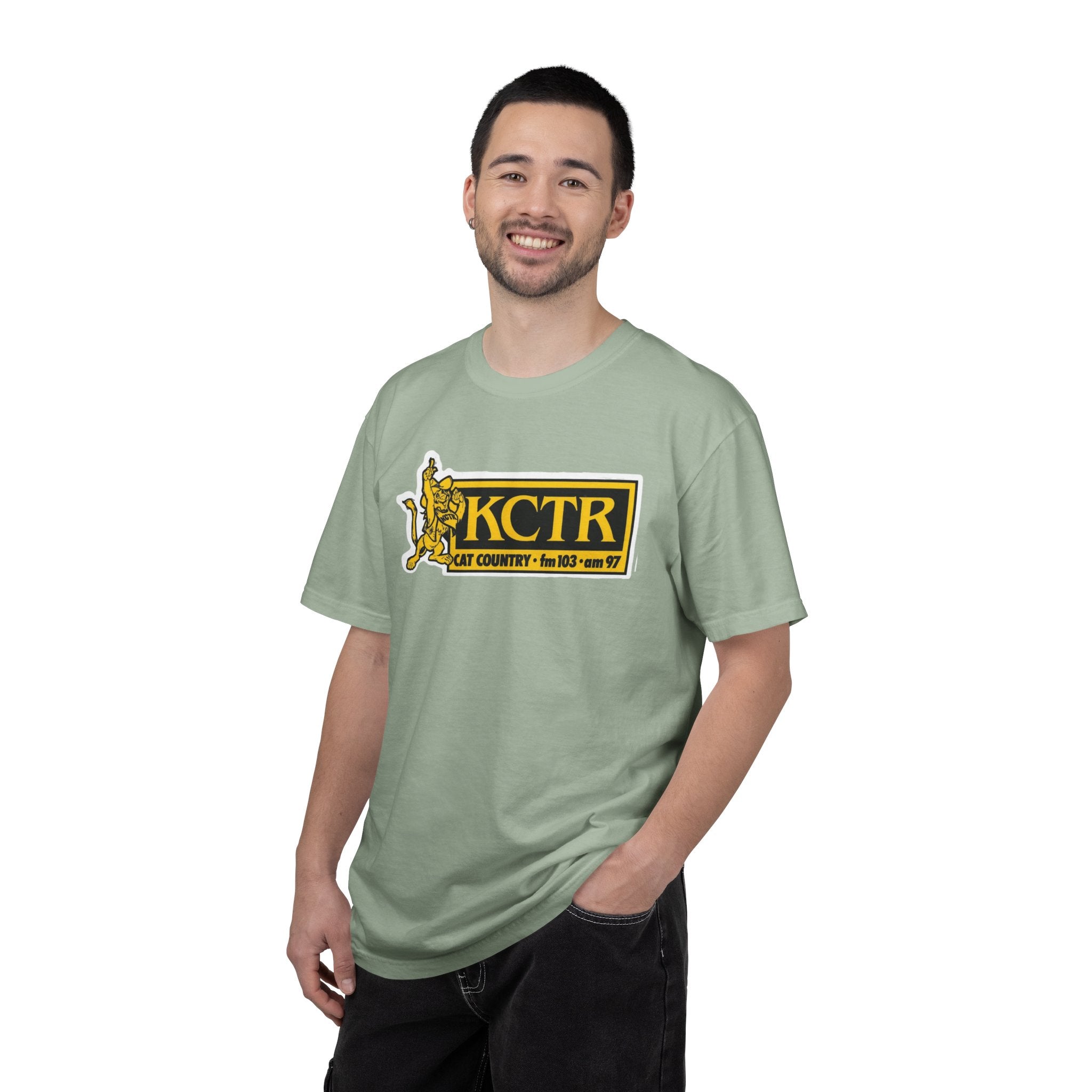 Retro Cat Country 102.9 KCTR Unisex Garment-Dyed T-shirt