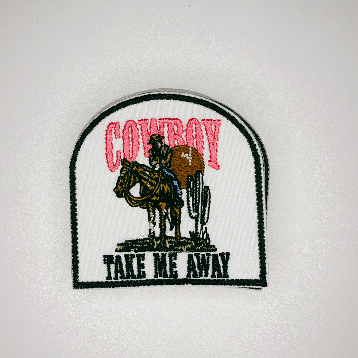 3" Cowboy Take me away - Embroidered Hat Patch