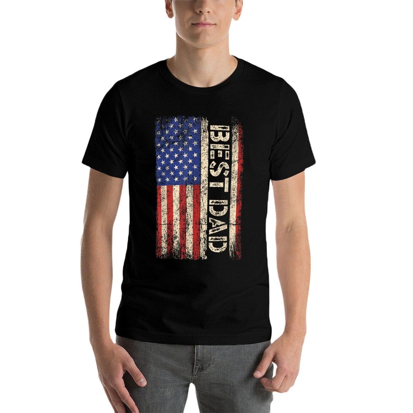Best Dad Ever American Flag Father's Day Breathable T-Shirt