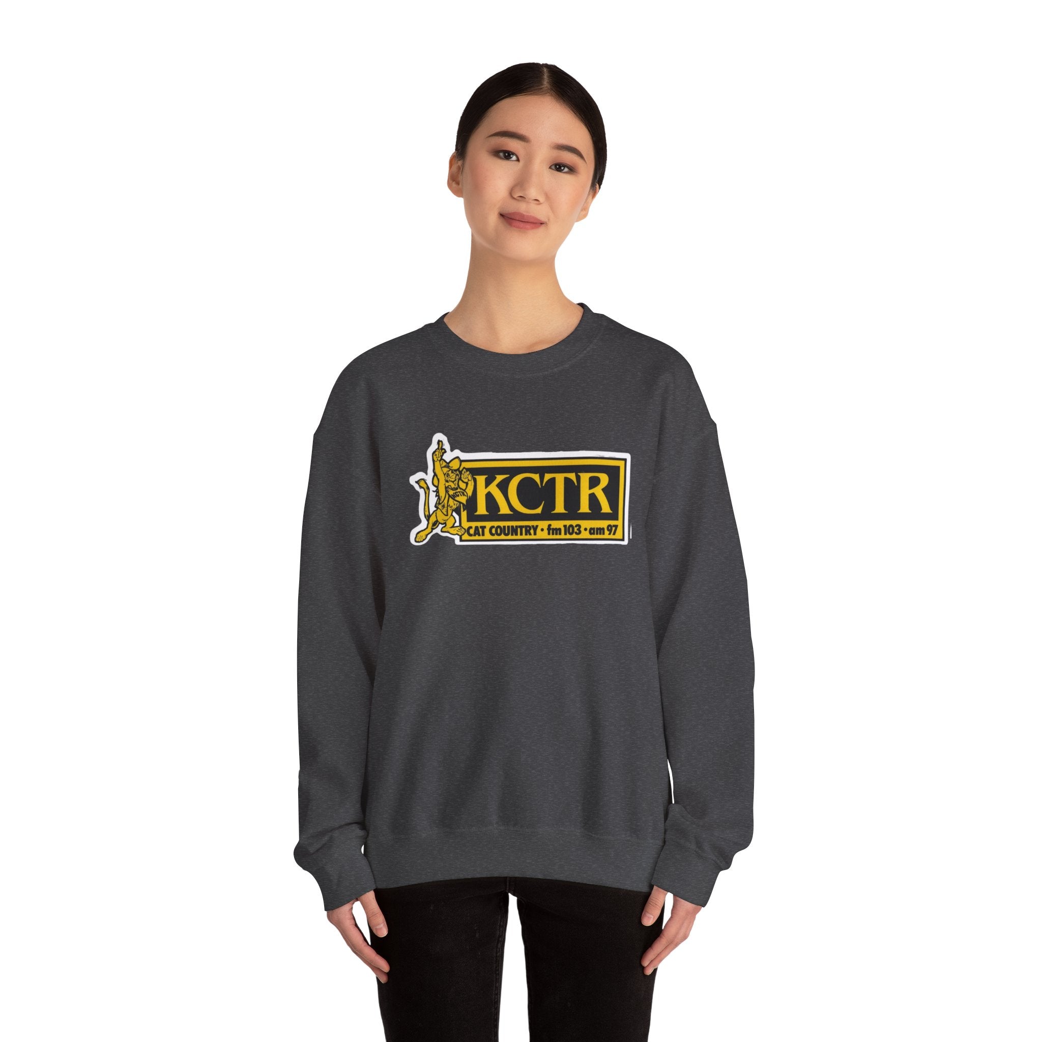 Retro Cat Country 102.9 KCTR Unisex Heavy Blend™ Crewneck Sweatshirt