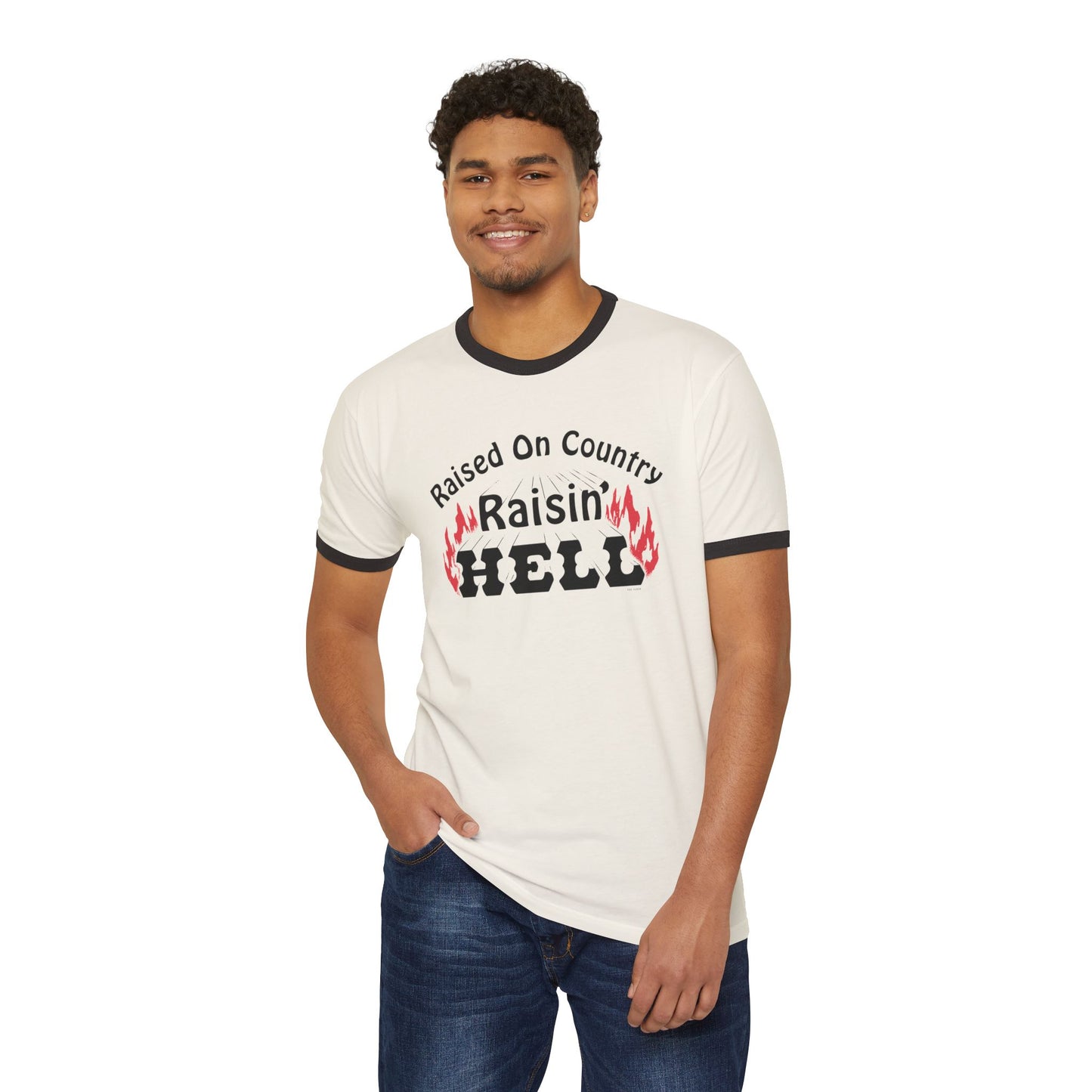 Raised on Country, Raisin’ Hell Ringer T-Shirt