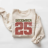 Retro December 25th Christmas Sweatshirt – Vintage Holiday Clothing Crewneck for Women