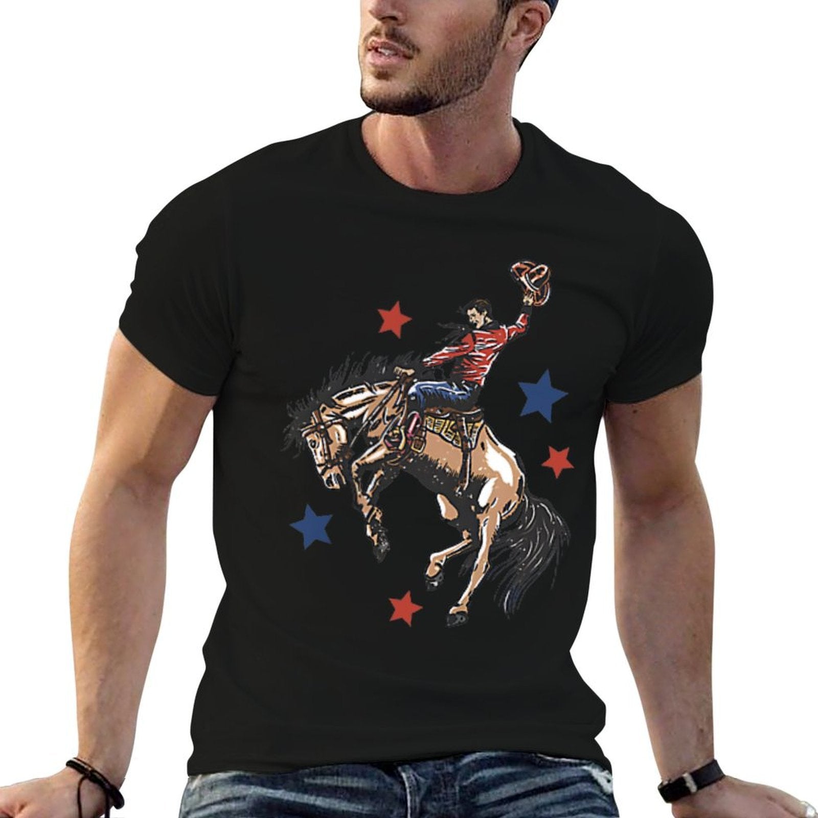 Makes America a Cowboy Again Western Country Stretchy Tee