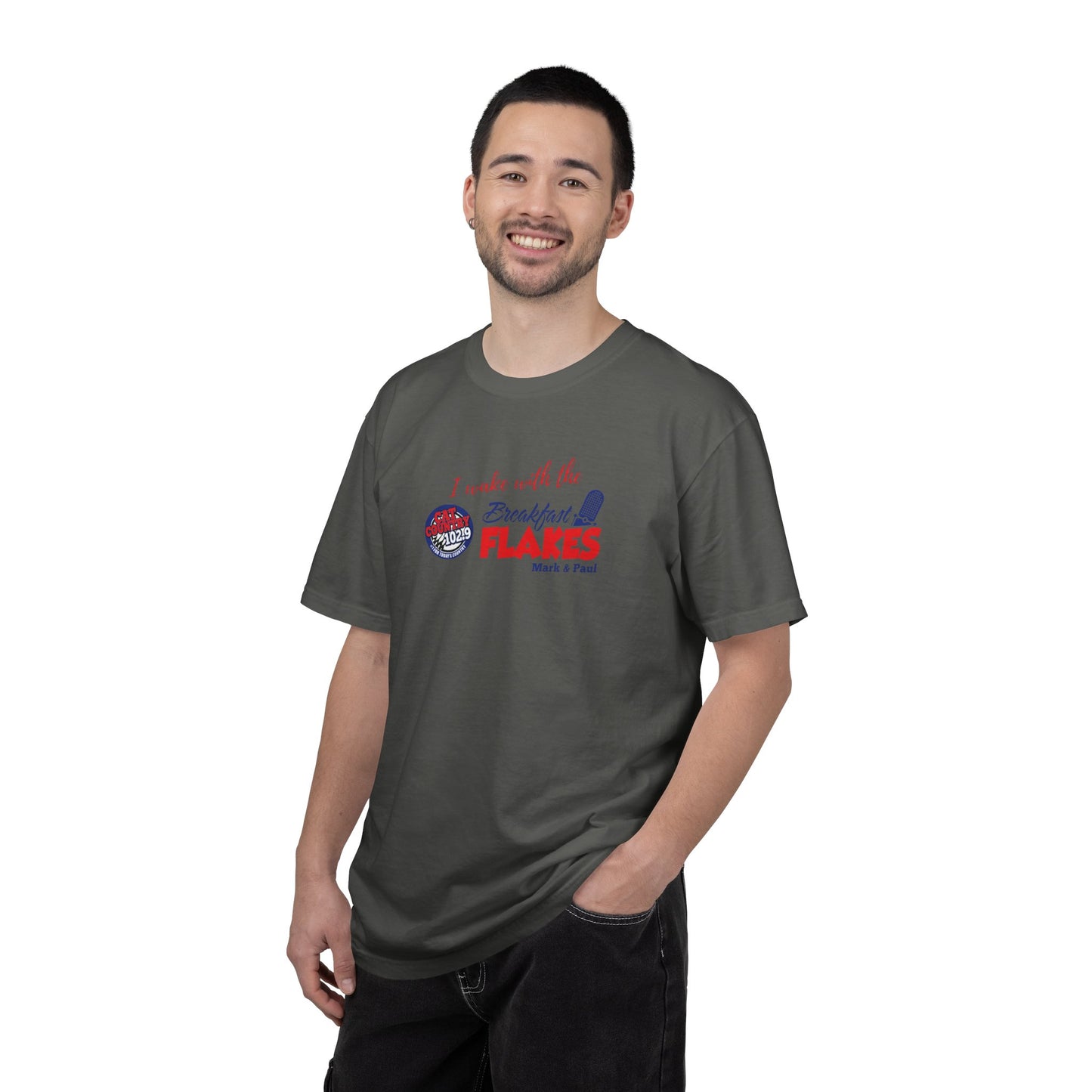 Breakfast Flakes Cat Country 102.9 KCTR Unisex Garment-Dyed T-shirt