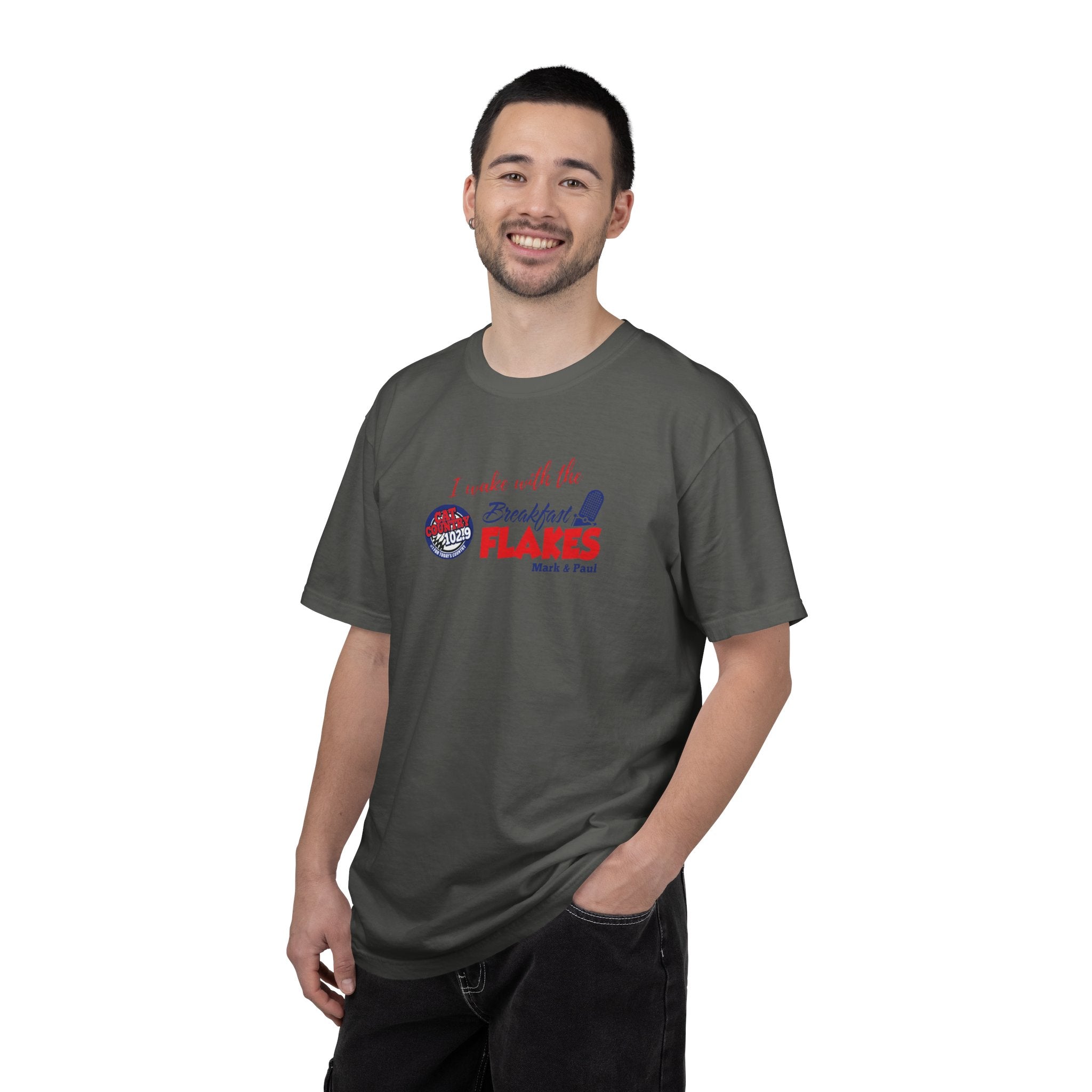 Breakfast Flakes Cat Country 102.9 KCTR Unisex Garment-Dyed T-shirt