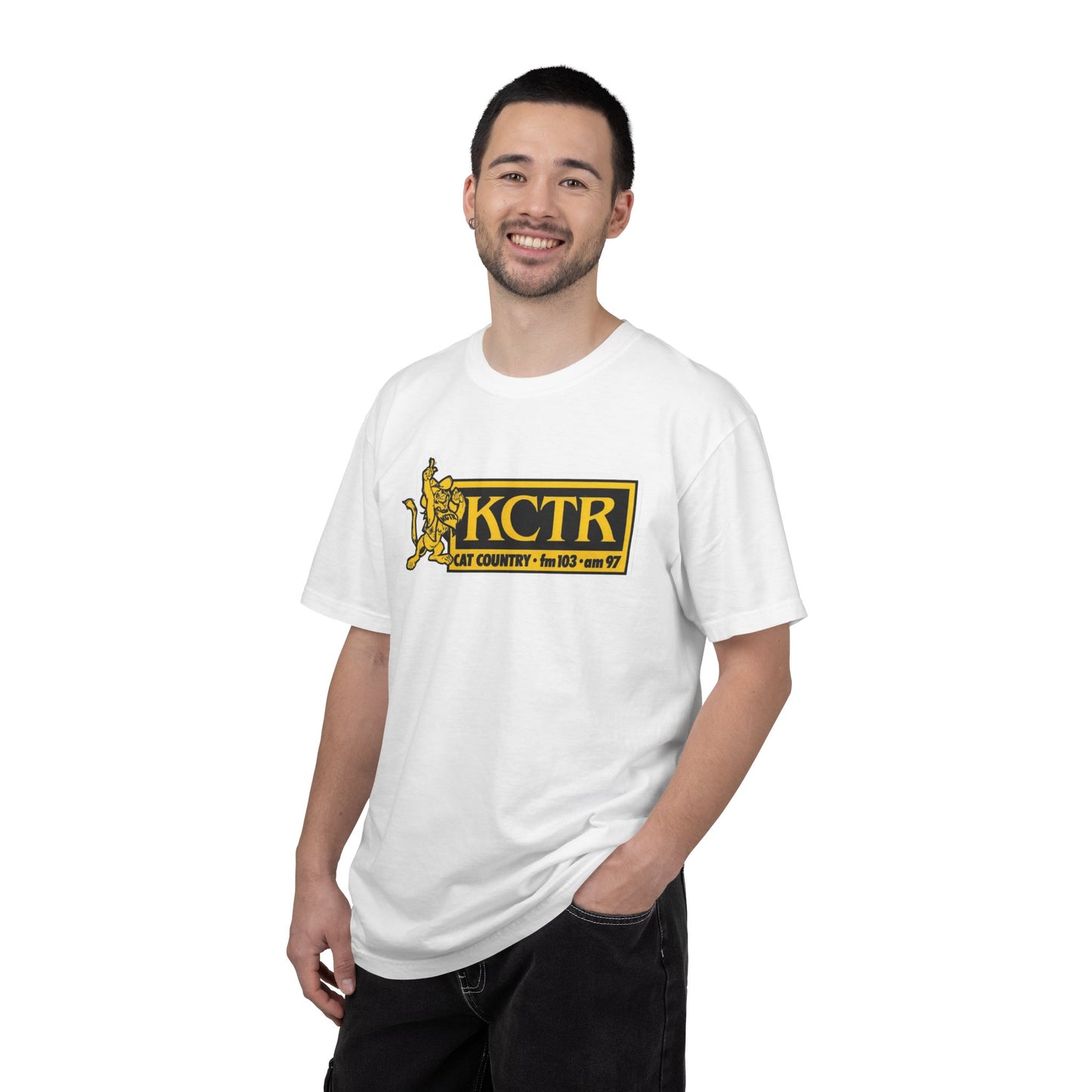 Retro Cat Country 102.9 KCTR Unisex Garment-Dyed T-shirt