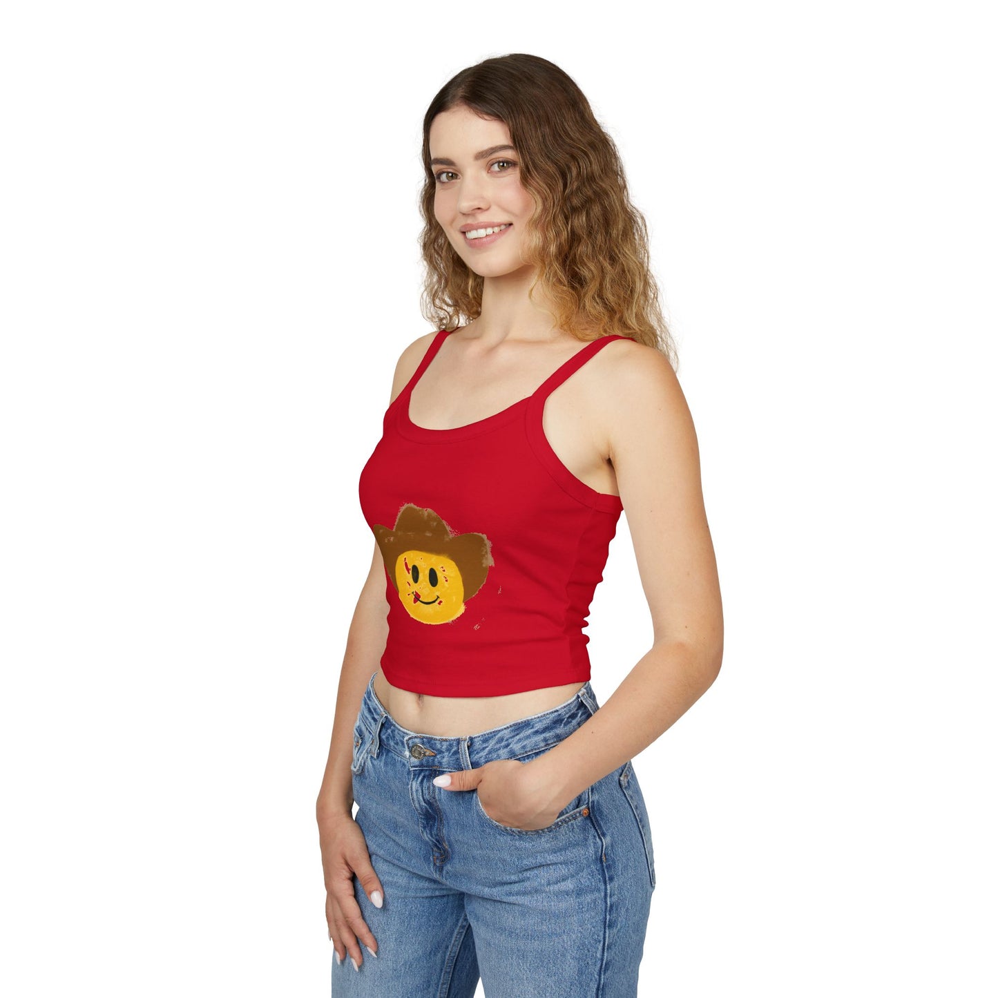 Cowboy Smiley Spaghetti Strap Tank Top