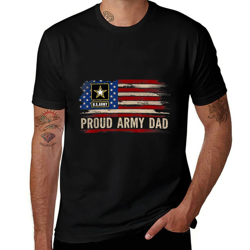 Vintage Proud Army Dad American Veteran Gift Summer Tee