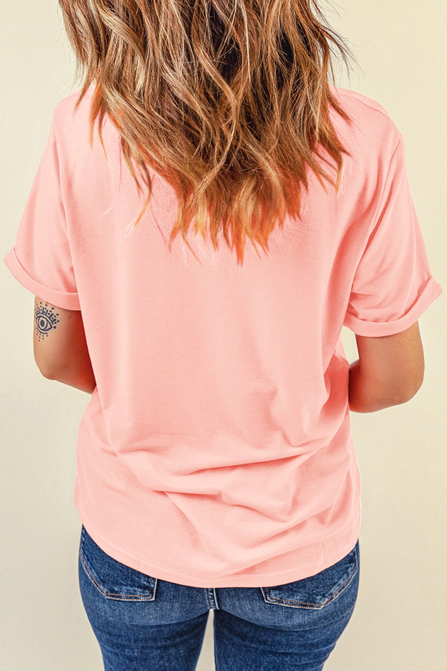 Pink Patriotic Heart DTG Faux Patchwork Printed Tee – Stretch