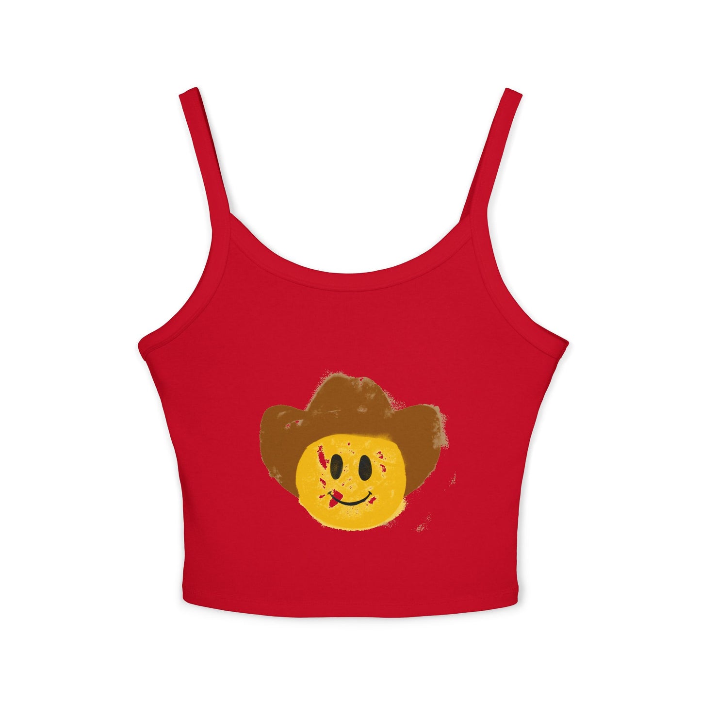 Cowboy Smiley Spaghetti Strap Tank Top