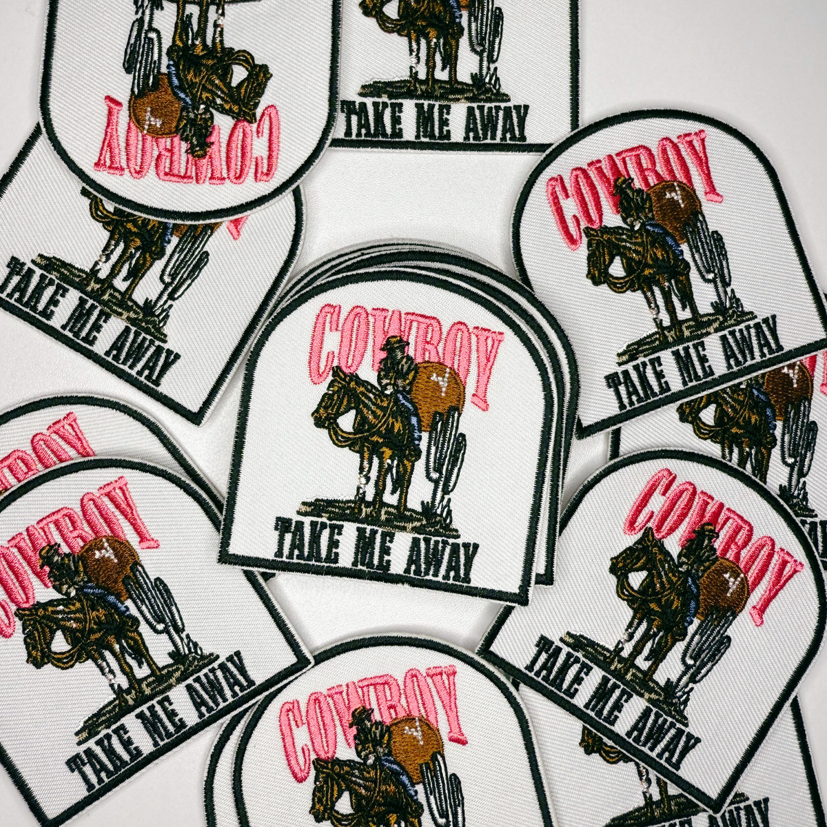 3" Cowboy Take me away - Embroidered Hat Patch