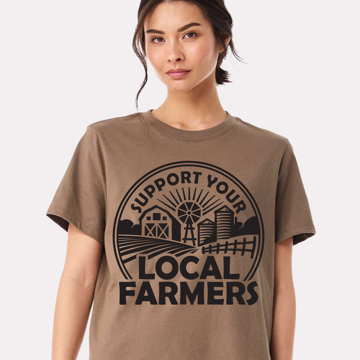 Graphic T Shirt - Support Your LOCAL Farmers - 100% Cotton