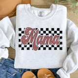 Mama Checkered Crewneck Sweatshirt – Cozy Stylish Mom Pullover